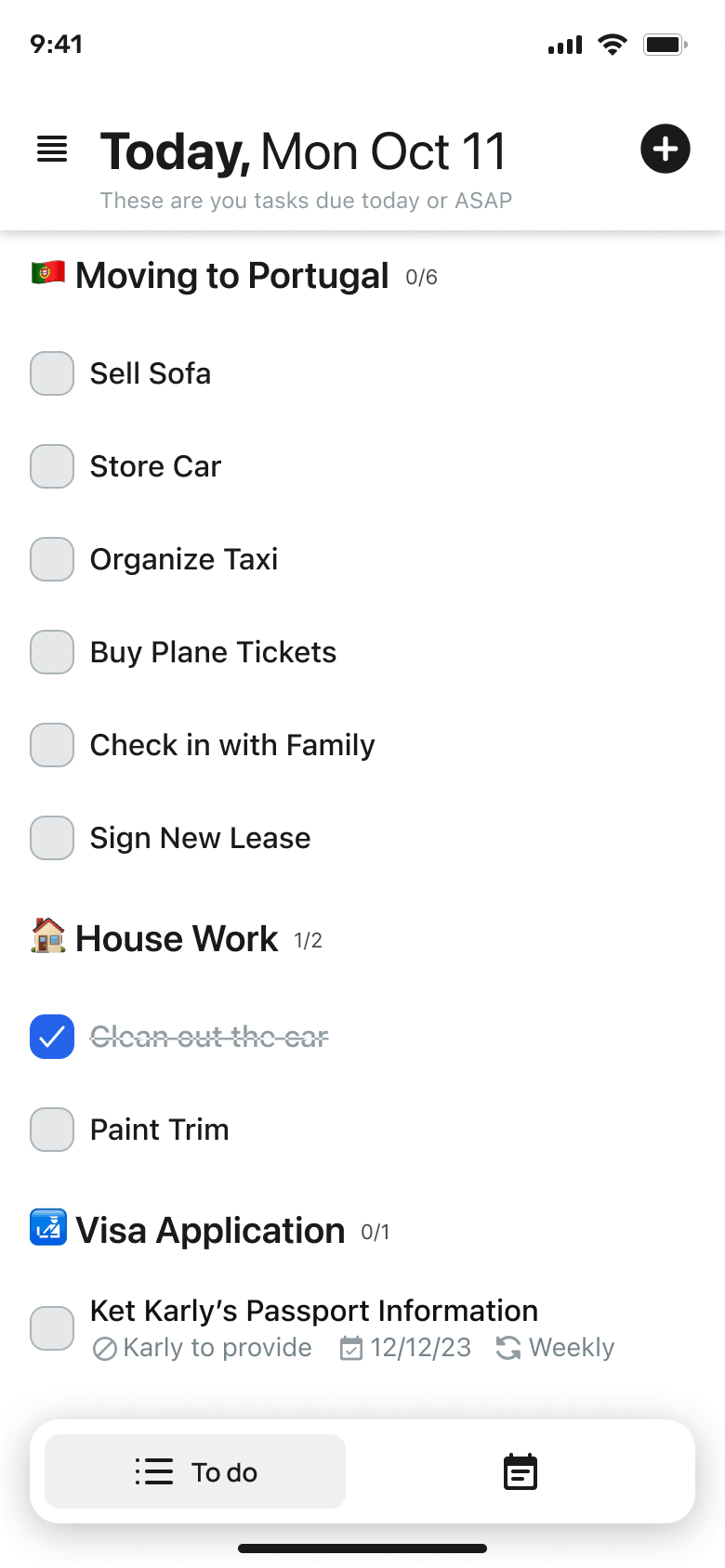 Get Sh!t Done today to do list view