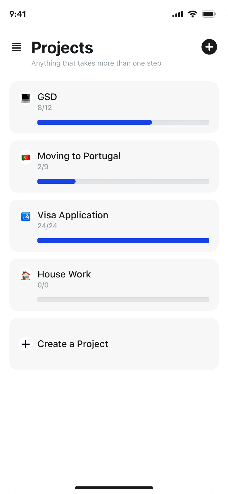 Get Sh!t Done projects list view