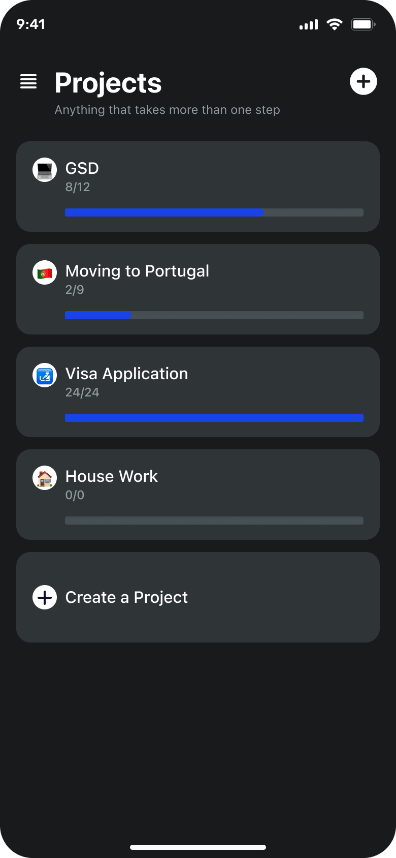 Get Sh!t Done dark mode projects
